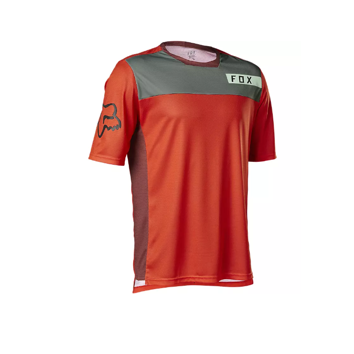 maillot fox defend SS jersey moth fluo rouge taille large