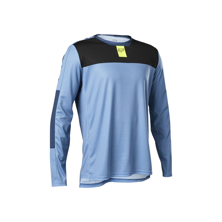 MAILLOT A MANCHES COURTES DEFEND FOX - BLEU taille large