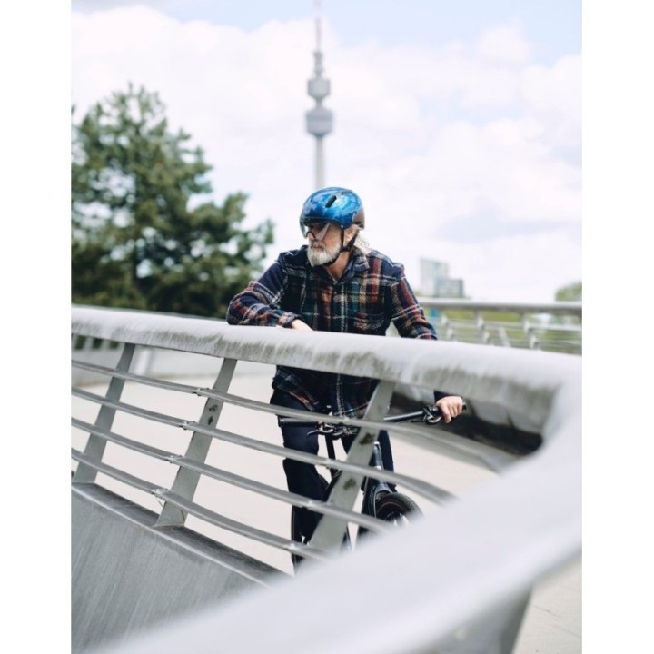 Casque velo urbain standard Hjc CALIDO PLUS Metal Navy Brown - Bleu marine