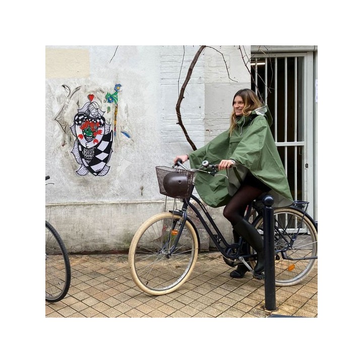 Cape de pluie Vélo Cap Vert POLYESTER 100% RECYCLÉ