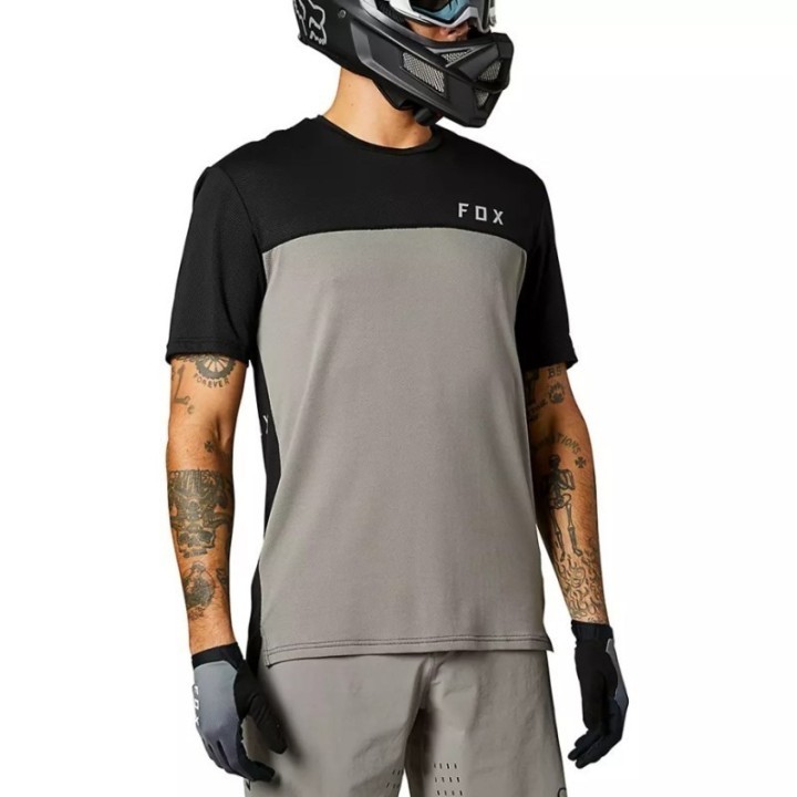 tee-shirt fox flexair delta jersey PTR gris/noir polartec taille S