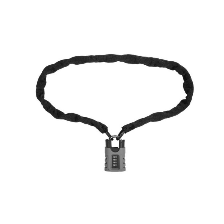 Verrou robuste 5x5 mm avec chaine nylon et verrou à combinaison