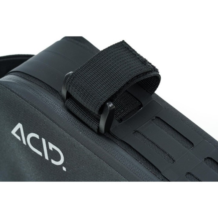 Bag de vélo L'ACID Frame Bag PRO 2, compartiment zip et logo réfléchissant