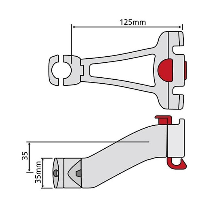 Fixation KLICKfix sur potence avec serrure