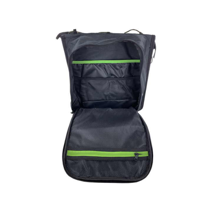 Sacoche double VG pour porte-bagages  - (2x 9L) [Noir/Vert]