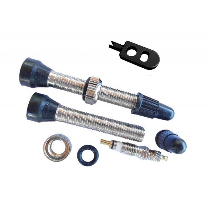 sachet de 2 valves tubeless acier bear 44mm