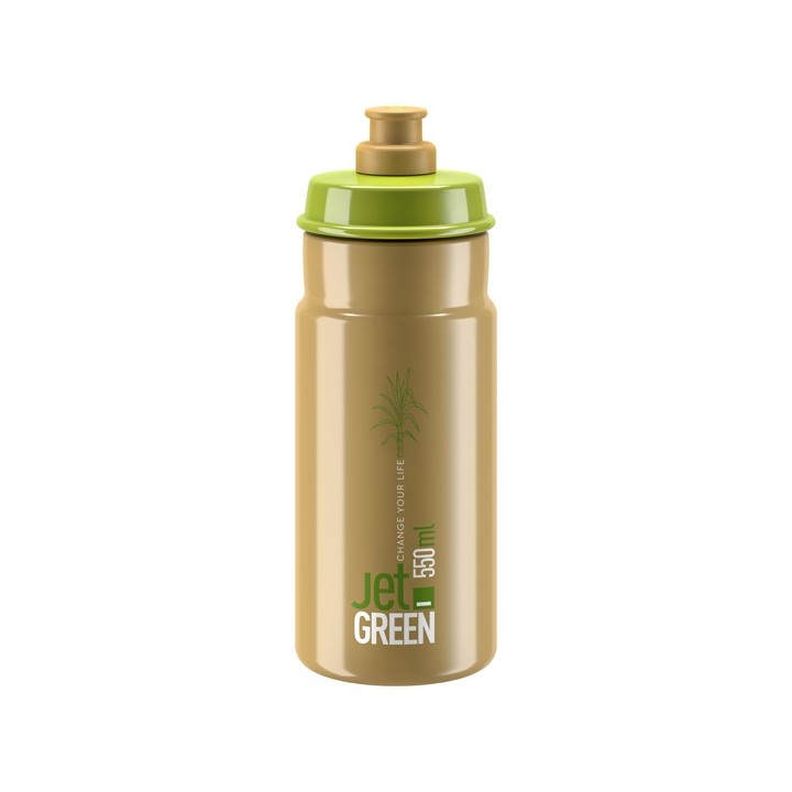 Elite Bidon Jet Green - Marron - logo blanc - 550ml