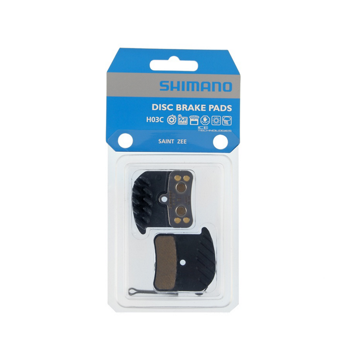 Plaquettes Frein SHIMANO Metal H03C-MF avec ailette et ressort avec goupille fendue (paire)