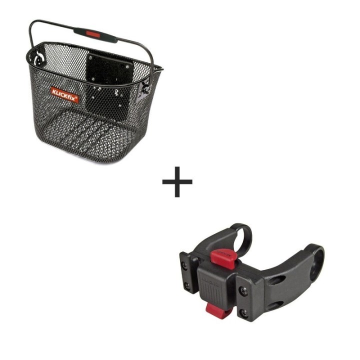 PANIER ACIER KLICKFIX MINI NOIR + Fixation tout ècran