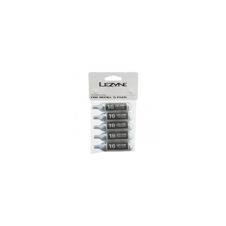 5x Cartouche LEZYNE CO2 16gr Mixte Argent
