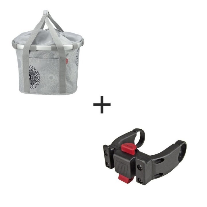 PANIER KLICKFIX BIKEBASKET GRIS CLAIR - REISENTHEL + Fixation tout ècran